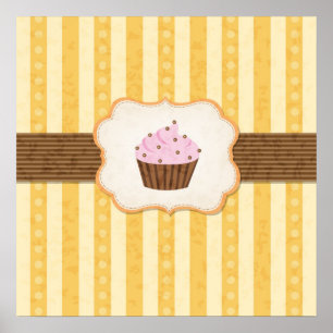 Poster Arrière - plan vintage de petit gâteau
