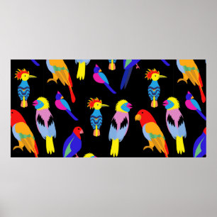 Poster arrière - plan vintage sans faille avec Exotic tro