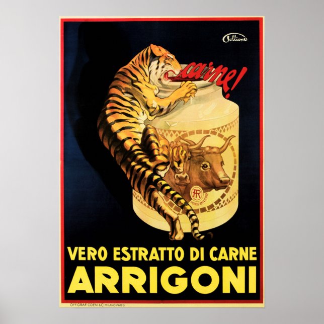 Poster ARRIGONI Extrait réel de viande Italie Supplément  (Devant)