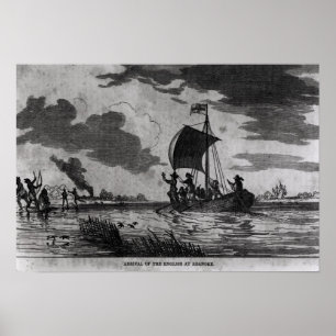 Poster Arrivée des Anglais à Roanoke