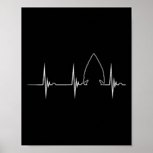 Poster Arrowhead Hunter Heartbeat Ekg Pulse Hunter Flint