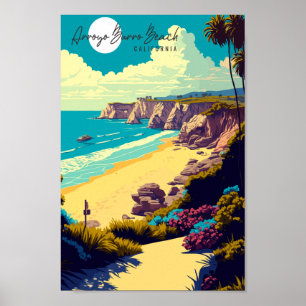 Poster Arroyo Burro Beach Californie illustration de voya