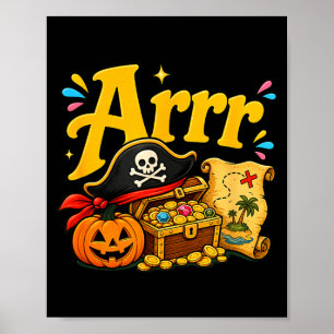 Poster Arrr drôle de pirate halloween chapeau de pirate c