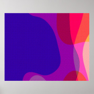 Poster Art Abstrait 4897 - Rose violet orange jaune