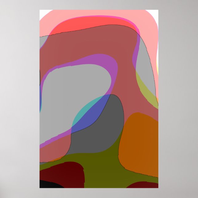 Poster Art Abstrait 812 - Rouge Et Jaune (Devant)