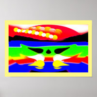Art abstrait amusant du monde futur