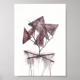 Poster Art abstrait aquarelle de la mort