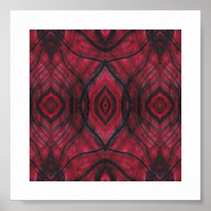 Poster Art abstrait aquarelle rouge de vigilance