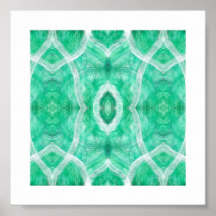 Poster Art abstrait aquarelle vert lumière poussée