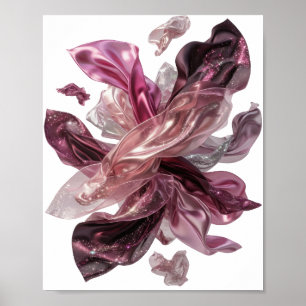 Poster ART ABSTRAIT Argent Classique