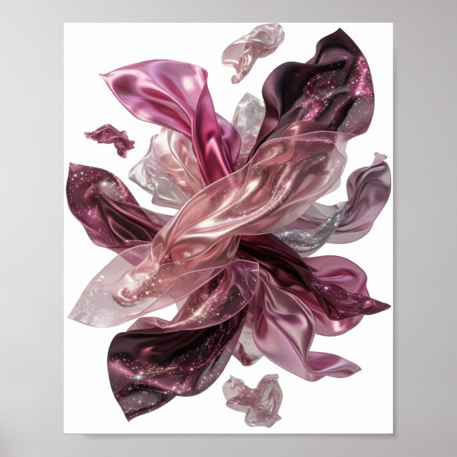 Poster ART ABSTRAIT Argent Classique (Devant)