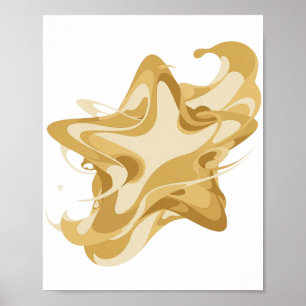Poster ART ABSTRAIT Argent DESIGN Graphique Moderne