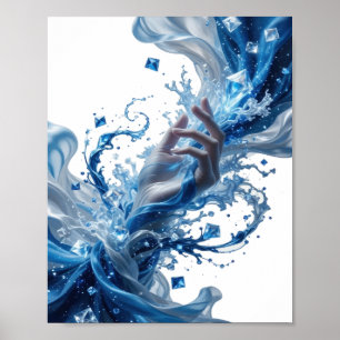 Poster ART ABSTRAIT Argent Iconique Design abstrait