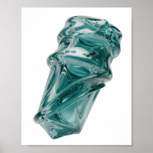 Poster Art abstrait argenté DESIGN MODERNE ABSTRAIT