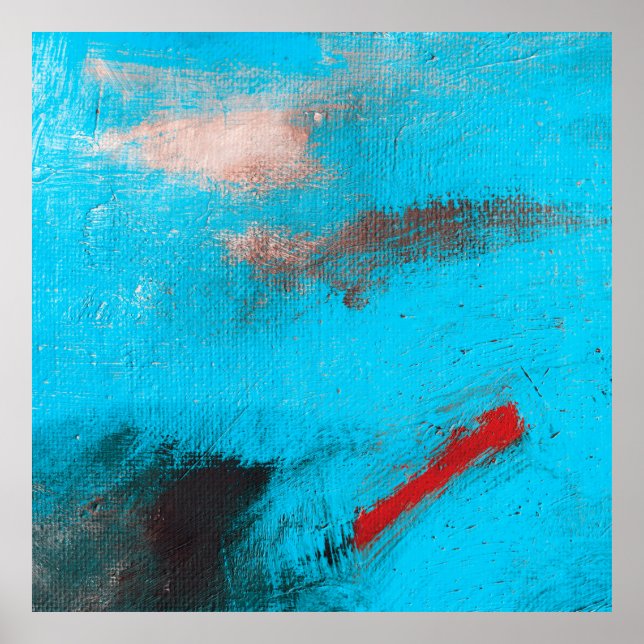 Poster Art Abstrait Arrière-plan, peinture, fine, bleu, t (Devant)