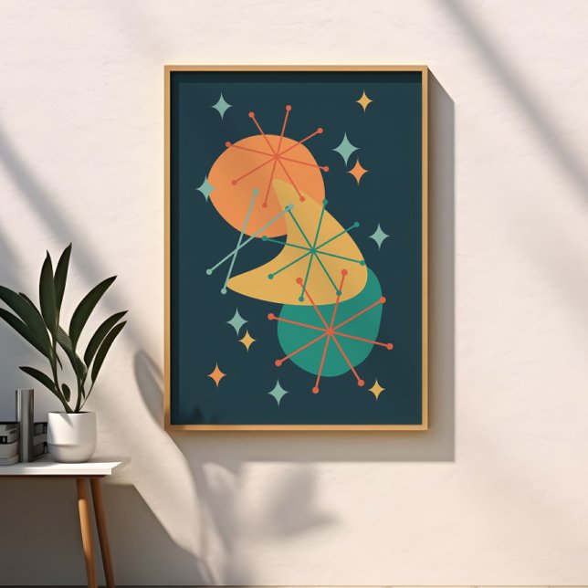 Poster Art Abstrait atomique rétro du milieu du siècle (Créateur téléchargé)