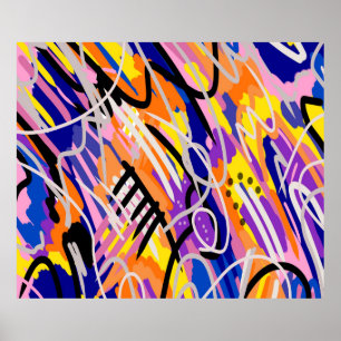 Poster Art Abstrait audacieux et expressif