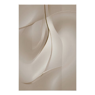 Poster Art abstrait beige contemporain