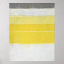 Art Abstrait "citrique" gris et jaune
