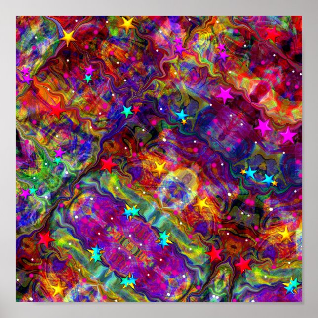 Poster Art Abstrait coloré (Devant)