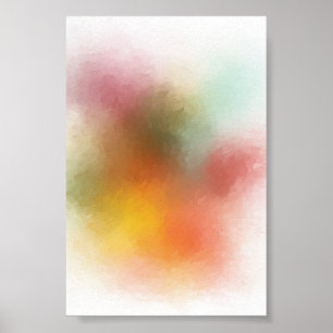 Poster Art Abstrait coloré moderne Rouge Jaune Bleu
