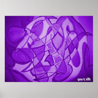 Poster Art Abstrait contemporain ultra violet