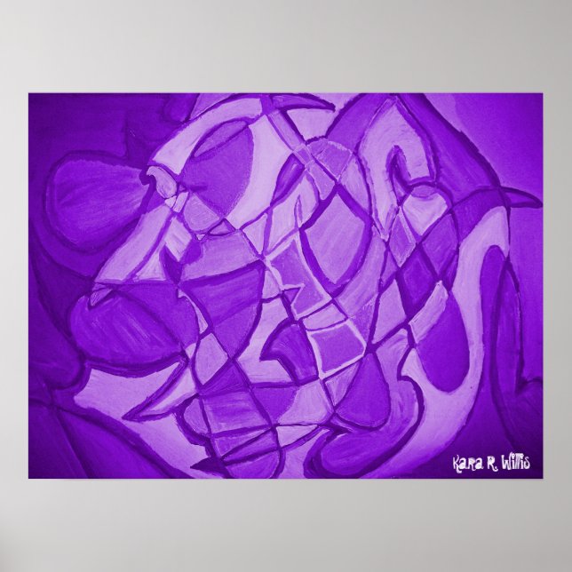 Poster Art Abstrait contemporain ultra violet (Devant)