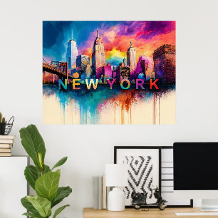 Poster Art abstrait de la ville de New York