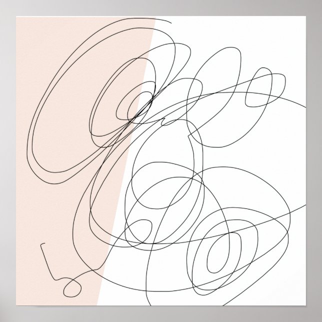 Poster Art abstrait de ligne de griffes minimes (Devant)