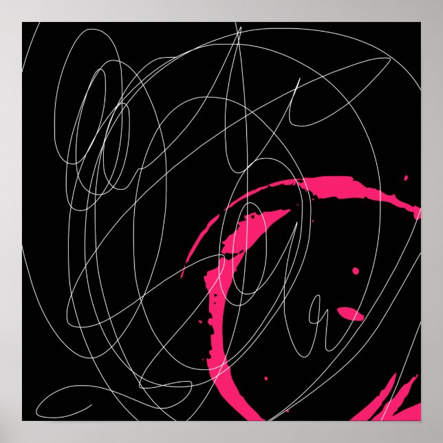 Poster Art abstrait de ligne de griffes minimes (Devant)