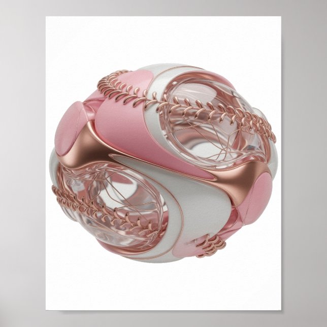 Poster ART ABSTRAIT Design Moderne Argent Clair (Devant)