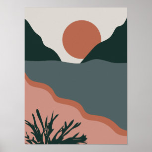 Poster Art Abstrait du mur de plage