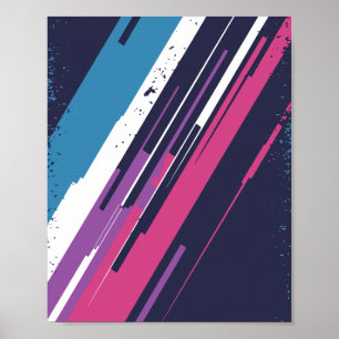 Poster Art Abstrait dynamique avec des couleurs vives