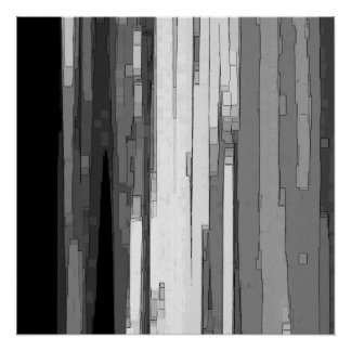 Poster Art Abstrait en niveaux de gris