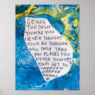 Poster Art Abstrait encourageant la citation motivante de