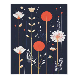 Poster Art abstrait floral lumineux