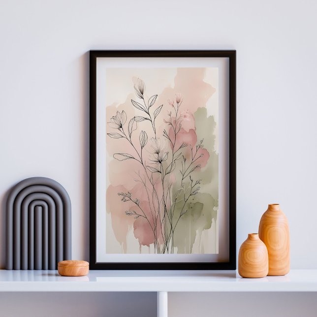 Poster Art Abstrait Floral Moderne V (Créateur téléchargé)