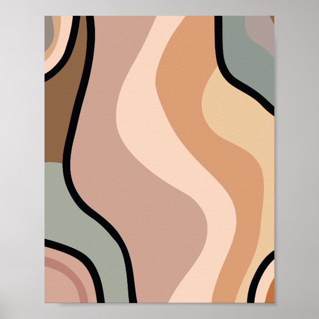 Poster Art Abstrait fluide coloré (Devant)