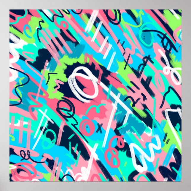 Poster Art abstrait funky (Devant)