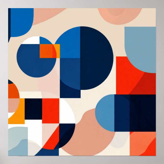 Poster Art Abstrait géométrique du milieu du siècle scand (Devant)