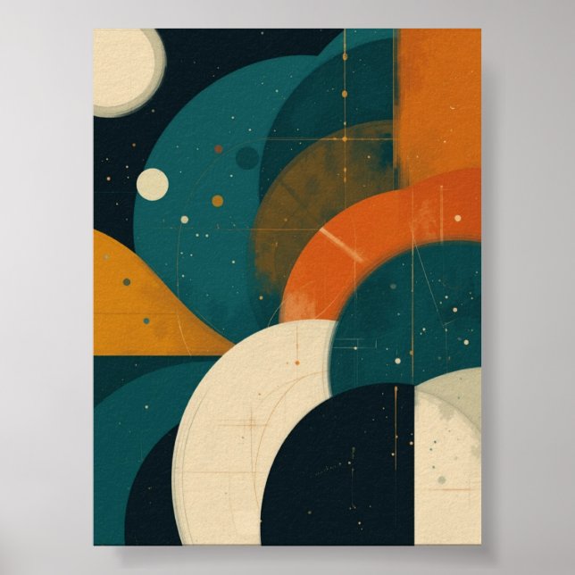 Poster Art Abstrait géométrique moderne du milieu du sièc (Devant)