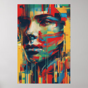 Poster Art Abstrait Lady de l'Art numérique