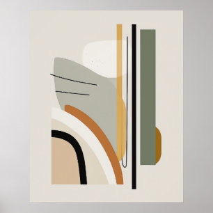 Poster Art Abstrait minimaliste du milieu du siècle