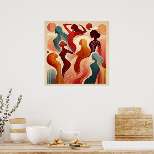 Poster Art Abstrait Moderne Célébrant l'A Empowerment des
