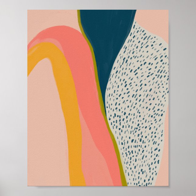 Poster Art Abstrait moderne coloré (Devant)