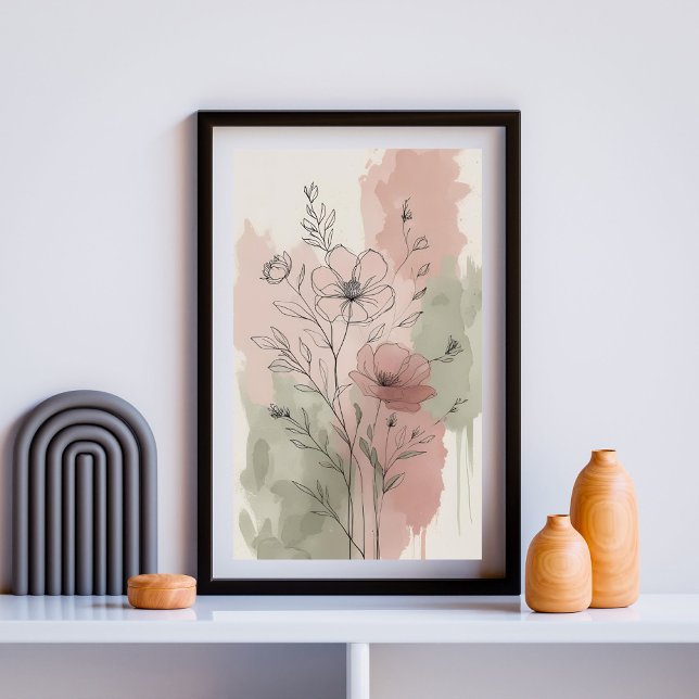 Poster Art Abstrait moderne de mur floral IV (Créateur téléchargé)