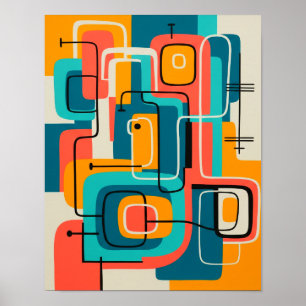 Poster Art Abstrait moderne du milieu du siècle