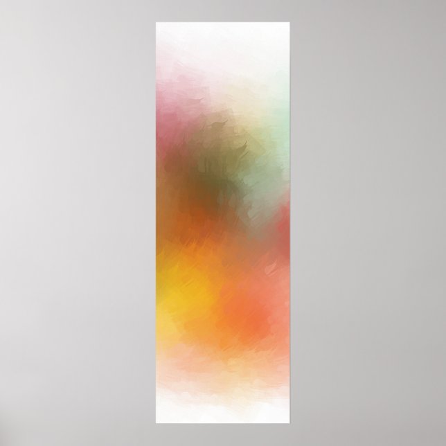 Poster Art Abstrait moderne et tendance Rouge Jaune (Devant)