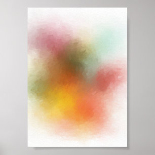 Poster Art Abstrait moderne et tendance Rouge Jaune