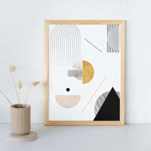 Poster Art Abstrait moderne minimaliste du milieu du sièc